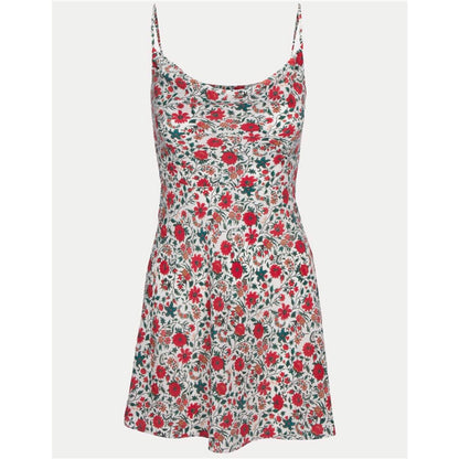 Luxe Silk Floral Swing Dress - Halter Sleeveless Mini Dress