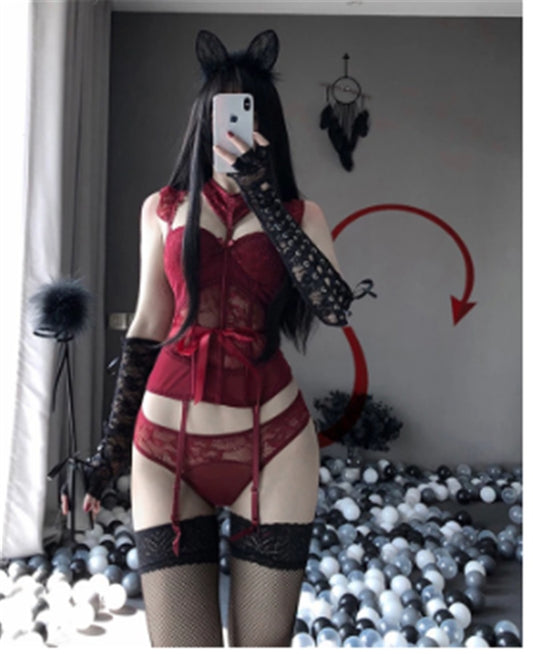 Women's Lace Mesh Lingerie Waistcoat - Steel Support with Cotton Pad
