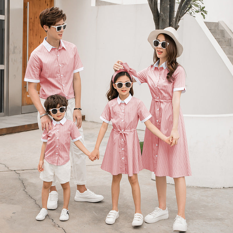 Family Matching Striped Shirts - Mommy and Me Outfits for Mom Dad Kids