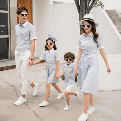 Family Matching Striped Shirts - Mommy and Me Outfits for Mom Dad Kids
