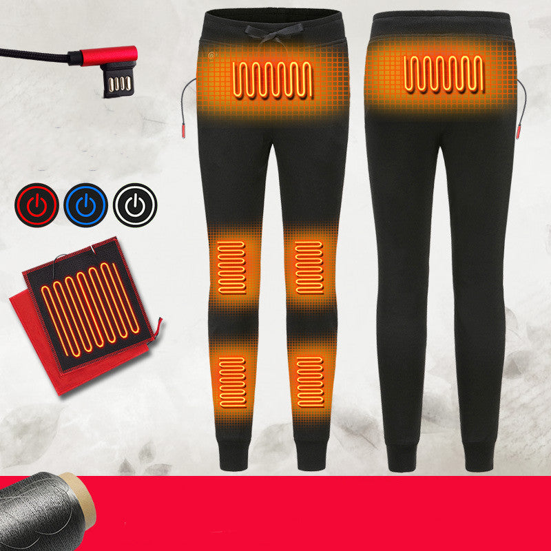 USB Heated Pants - Fleece-Lined Thermal Trousers for Women