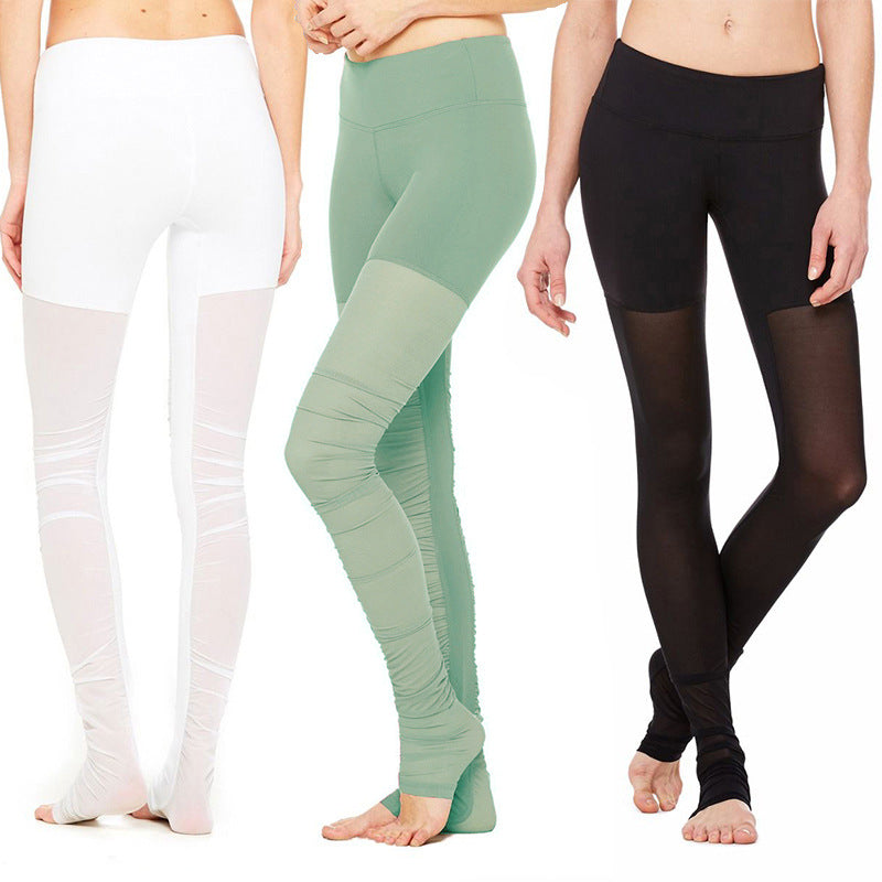 Mesh Quick-Dry Stretch Leggings - Nylon Fitness Pants for Women