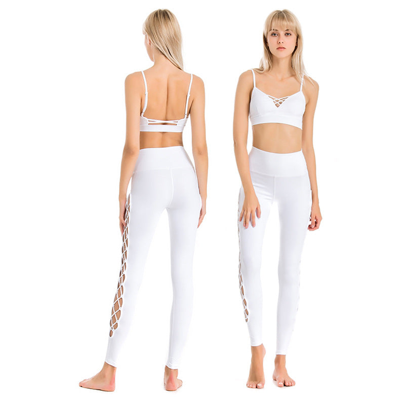 Sports Bra and Yoga Pants Set - High-Stretch Activewear with Shockproof Support