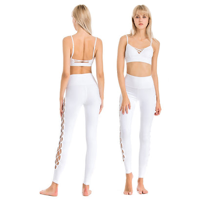 Sports Bra and Yoga Pants Set - High-Stretch Activewear with Shockproof Support