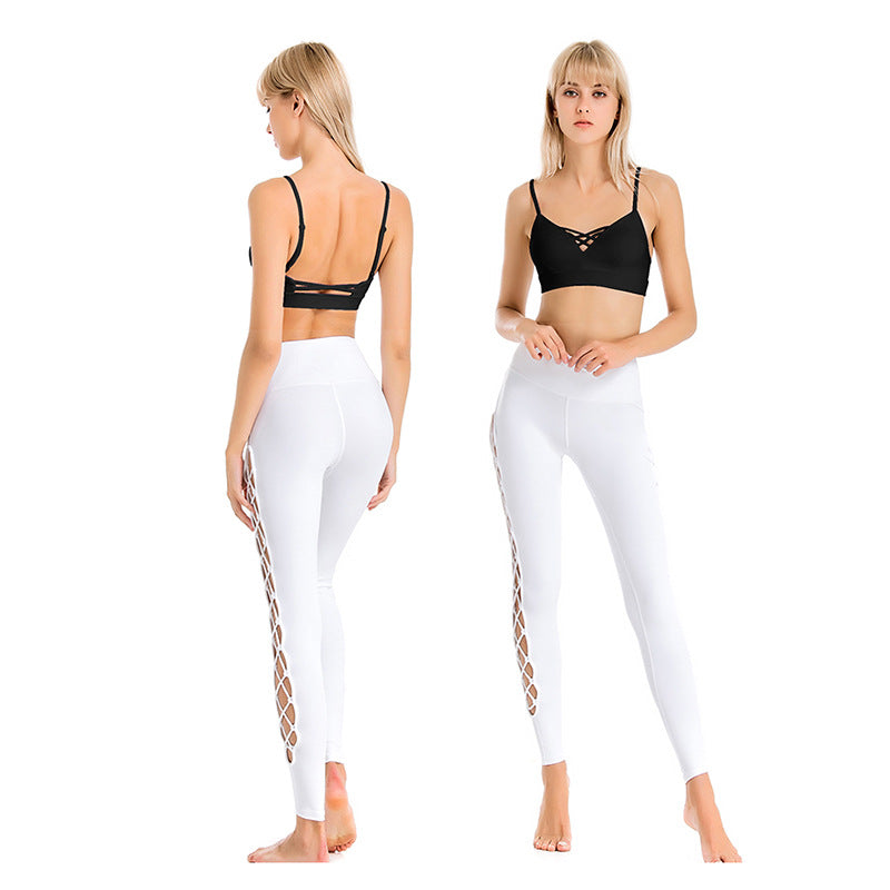 Sports Bra and Yoga Pants Set - High-Stretch Activewear with Shockproof Support