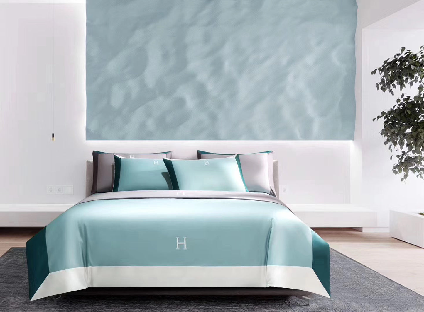 Long-Staple Cotton Embroidered Bedding Set - 4 Piece Luxury Duvet Cover Collection