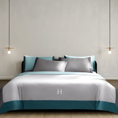 Long-Staple Cotton Embroidered Bedding Set - 4 Piece Luxury Duvet Cover Collection