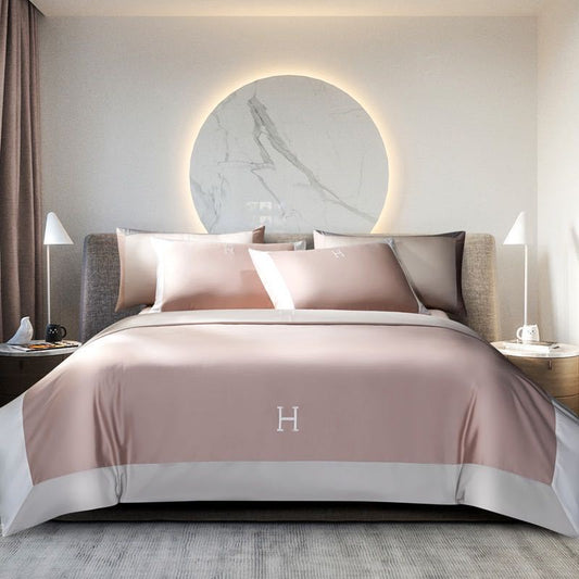 Long-Staple Cotton Embroidered Bedding Set - 4 Piece Luxury Duvet Cover Collection