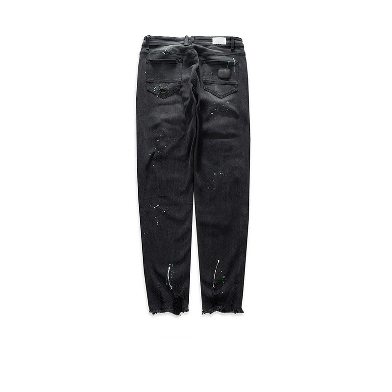 Slim-Fit Distressed Denim Jeans - Unisex Straight Leg