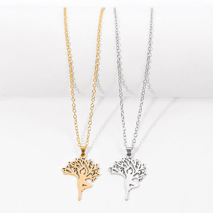 Tree of Life Necklace - Stainless Steel Pendant Clavicle Chain