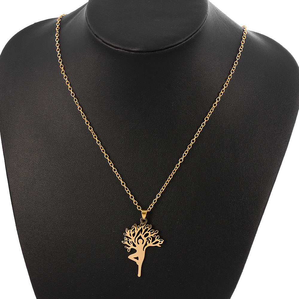 Tree of Life Necklace - Stainless Steel Pendant Clavicle Chain