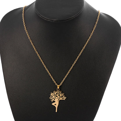 Tree of Life Necklace - Stainless Steel Pendant Clavicle Chain
