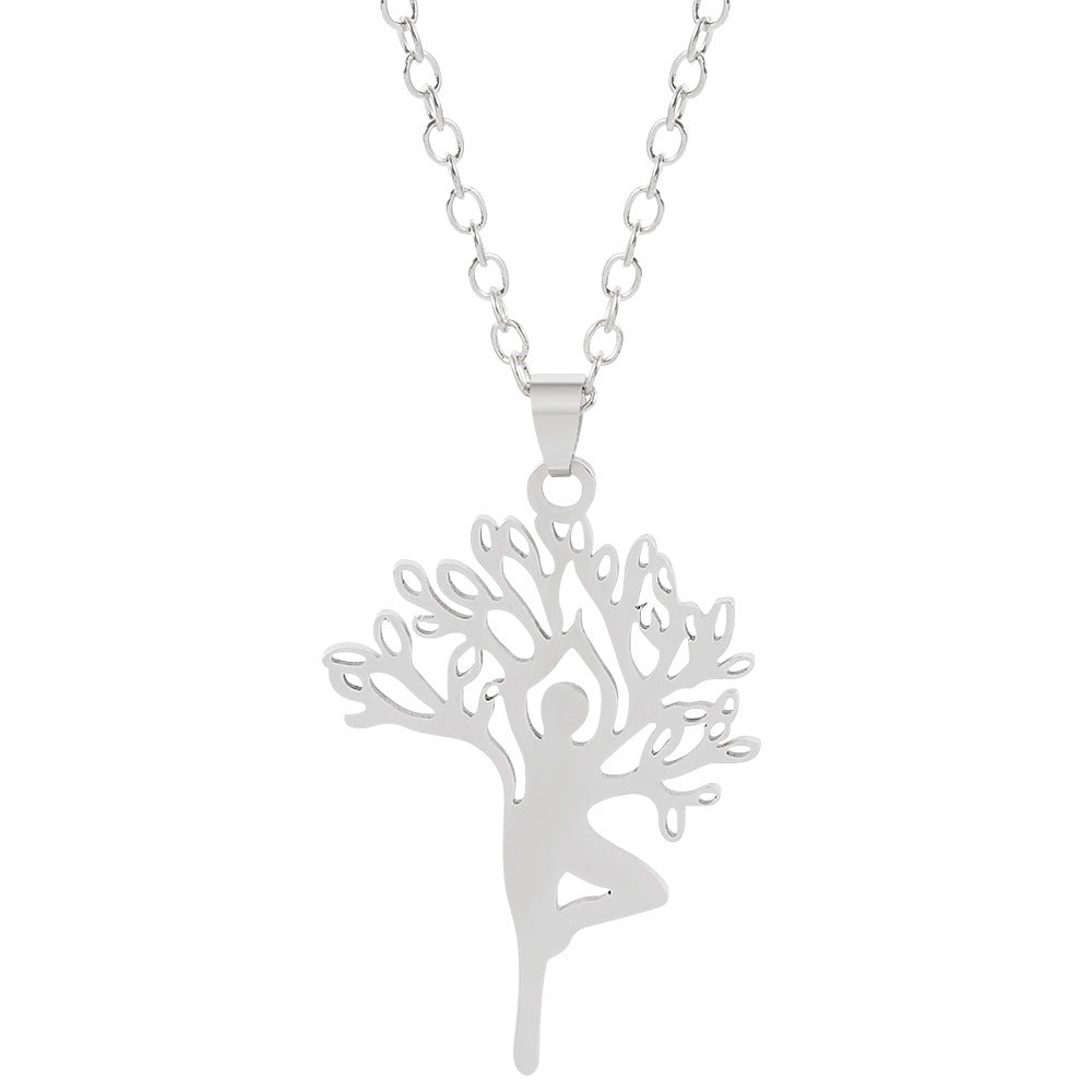 Tree of Life Necklace - Stainless Steel Pendant Clavicle Chain