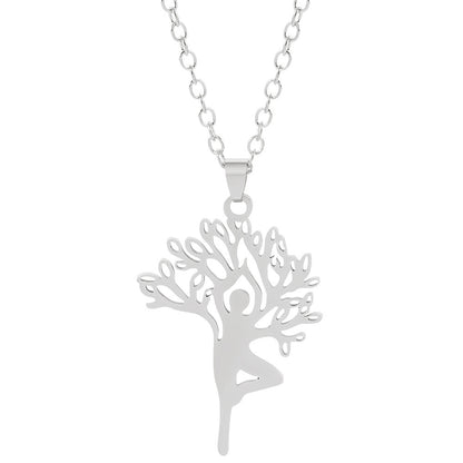 Tree of Life Necklace - Stainless Steel Pendant Clavicle Chain