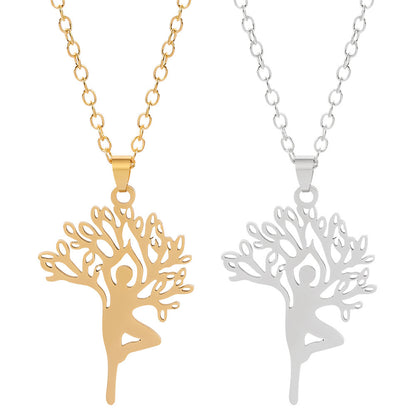 Tree of Life Necklace - Stainless Steel Pendant Clavicle Chain