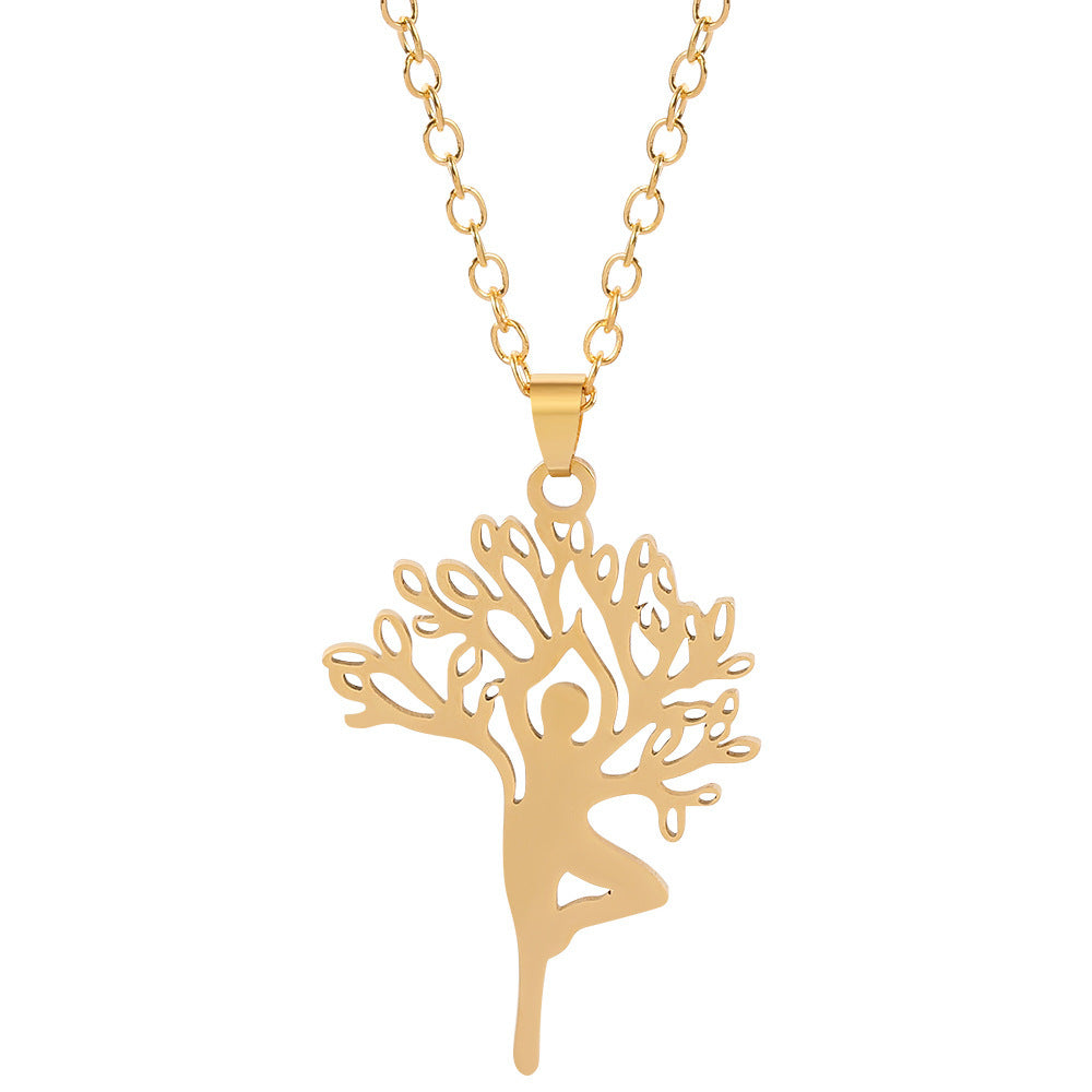 Tree of Life Necklace - Stainless Steel Pendant Clavicle Chain