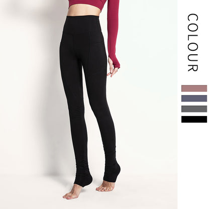High-Waist Tummy Control Yoga Leggings - Stirrup Fitness Pants