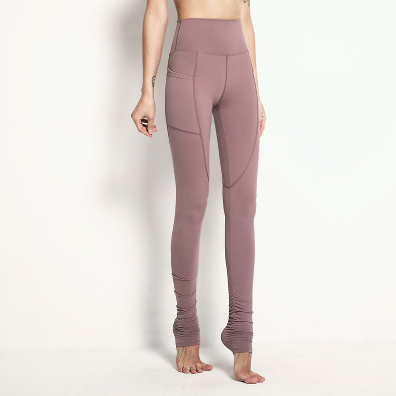 High-Waist Tummy Control Yoga Leggings - Stirrup Fitness Pants