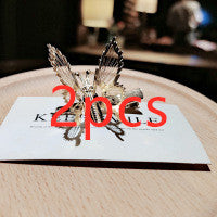 Moving Butterfly Hairpin Headdress - Alloy with White Crystal Electroplating