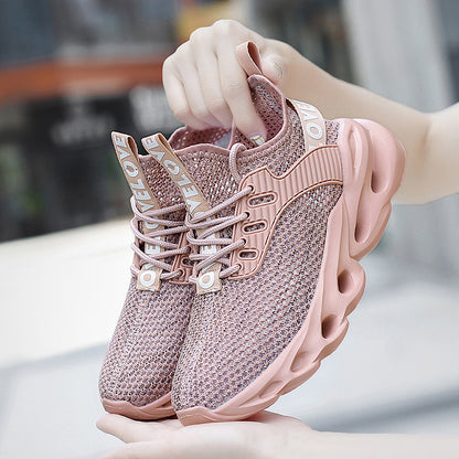 Unisex Breathable Mesh Running Sneakers - Lightweight Knit Upper with MD Sole