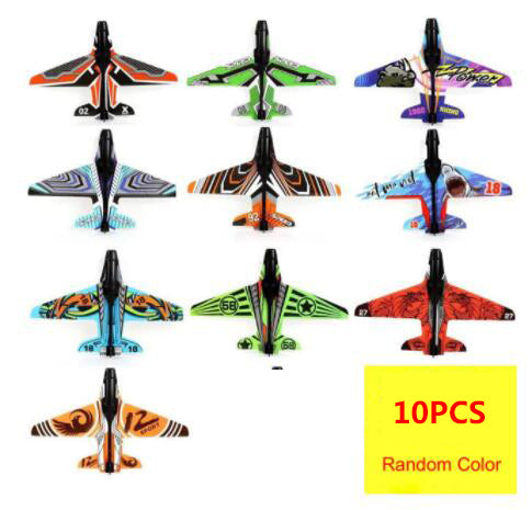 Kids Foam Airplane Launcher Toy - Hand Throwing Spin Glider with Toy Gun