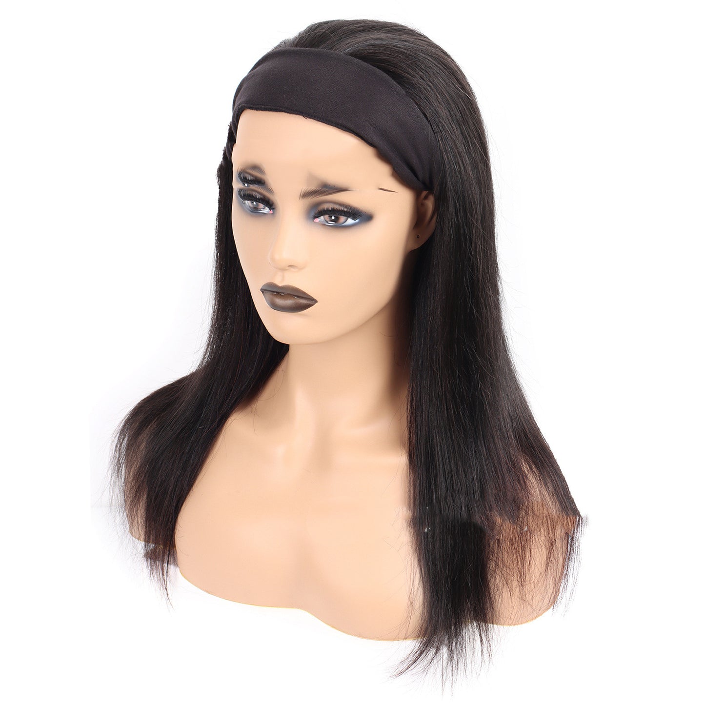 Human Hair Headband Wig - Easy Wear Hair Band Wig with Natural Texture