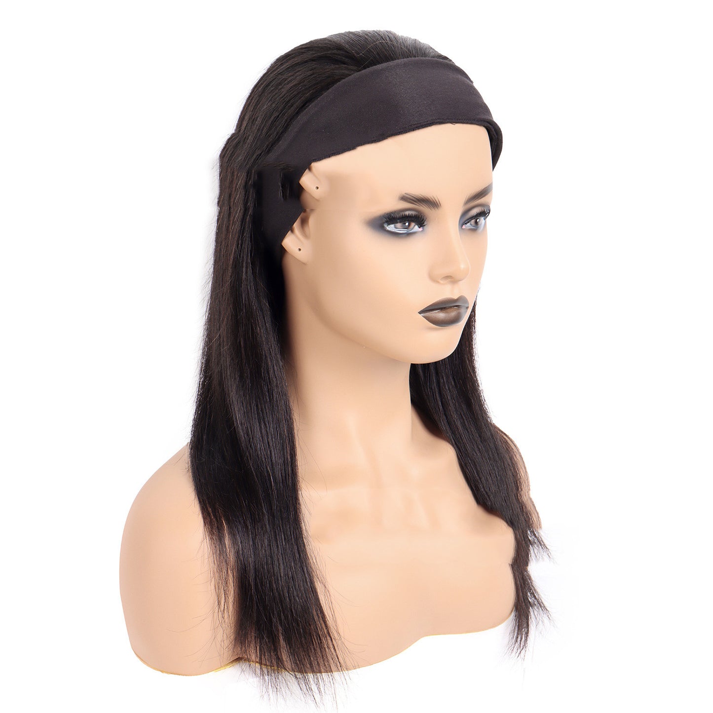 Human Hair Headband Wig - Easy Wear Hair Band Wig with Natural Texture