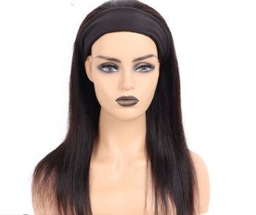 Human Hair Headband Wig - Easy Wear Hair Band Wig with Natural Texture