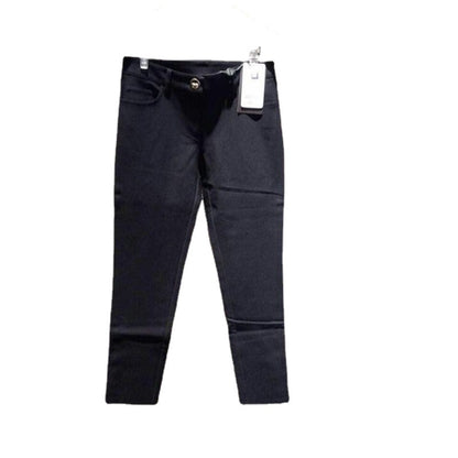Fleece-Lined Faux Leather Pencil Pants - Black Skinny Trousers