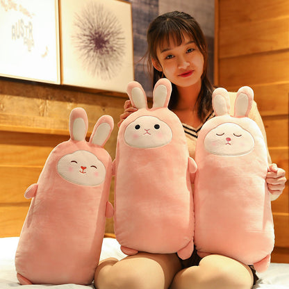 Cherry Blossom Rabbit Plush Pillow Doll – Soft Stuffed Toy