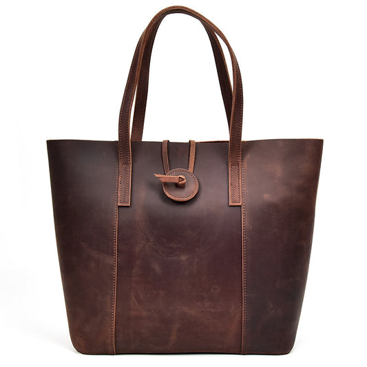 Crazy Horse Leather Tote Bag - Vintage Handbag