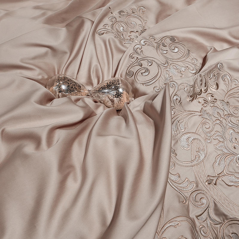 Luxe Washed Silk Tencel Bedding Set - European Pattern