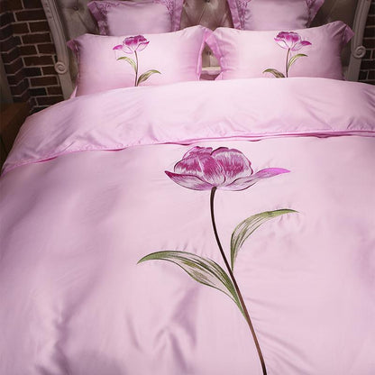 Luxe Washed Silk Tencel Bedding Set - European Pattern