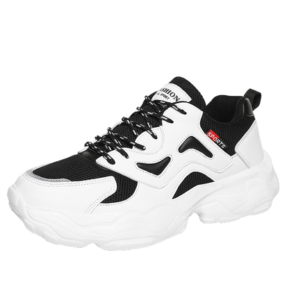 Men's Mesh Height-Increasing Sneakers | EVA Sole | Round Toe | Sizes 39–44 | Black, White/Black, Grey/Green, White/Green, White/Pink
