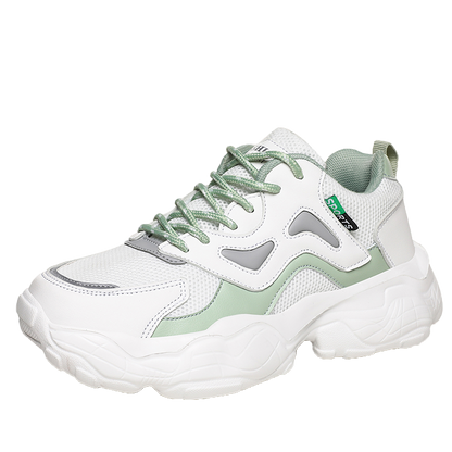 Men's Mesh Height-Increasing Sneakers | EVA Sole | Round Toe | Sizes 39–44 | Black, White/Black, Grey/Green, White/Green, White/Pink
