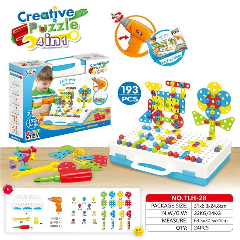 Creative Drill & Screw Building Blocks Set - Educational STEM Toy for Kids 3+