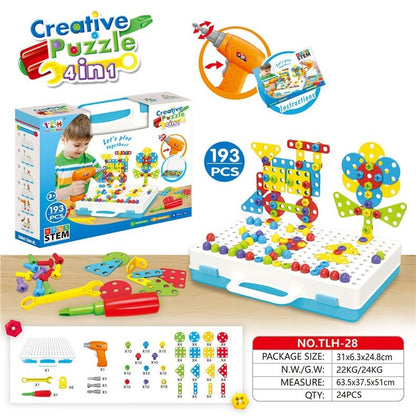 Creative Drill & Screw Building Blocks Set - Educational STEM Toy for Kids 3+