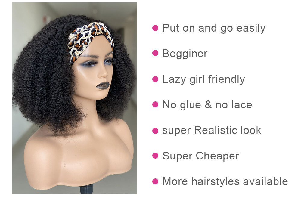 Premium Human Hair Silk Curly Wig - No-Glue Design