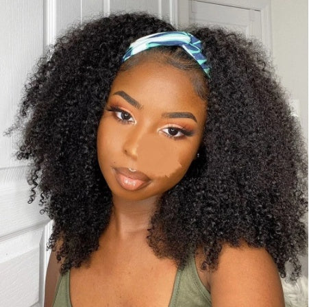 Premium Human Hair Silk Curly Wig - No-Glue Design