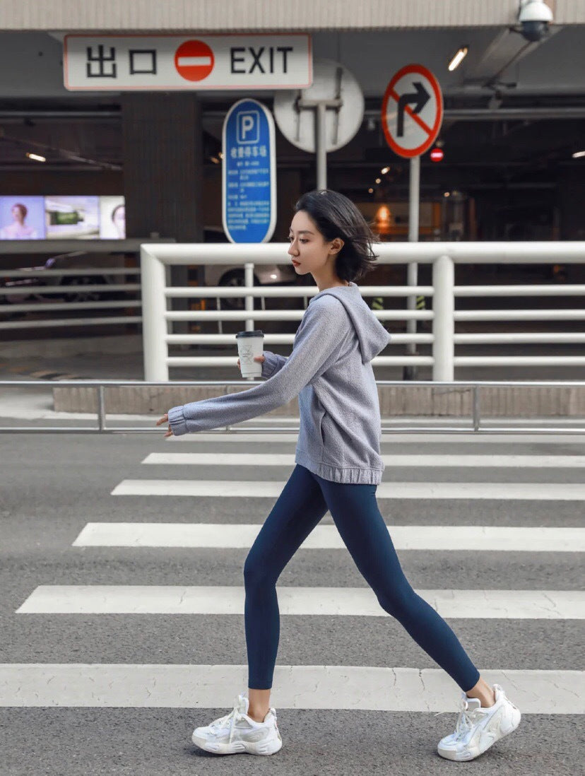 High-Stretch Nine-Point Yoga Leggings - Nylon Blend Sports Pants