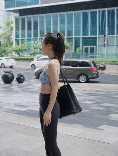High-Stretch Nine-Point Yoga Leggings - Nylon Blend Sports Pants
