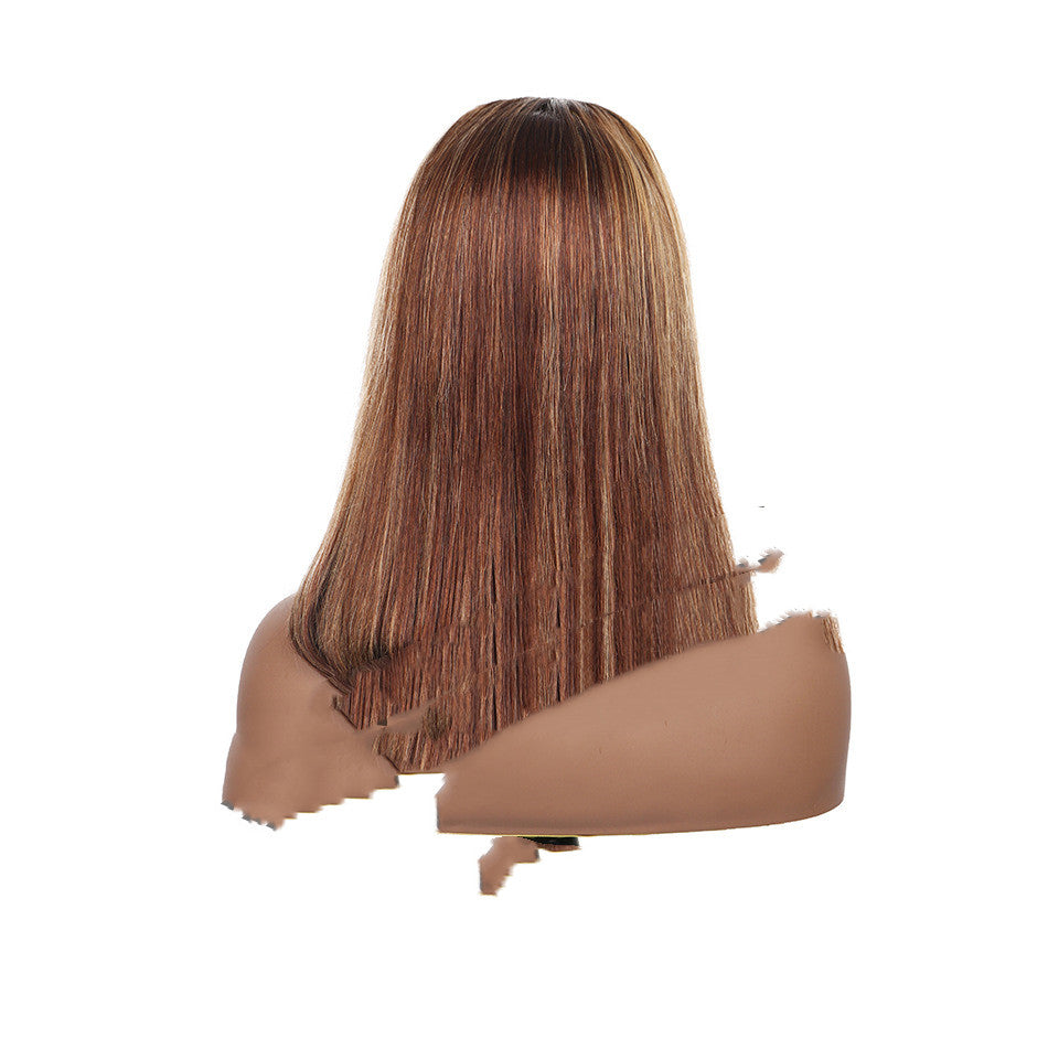 Piano Color Bob Wig - Real Human Hair Short Bob with Highlights