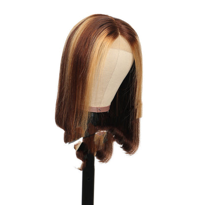 Piano Color Bob Wig - Real Human Hair Short Bob with Highlights