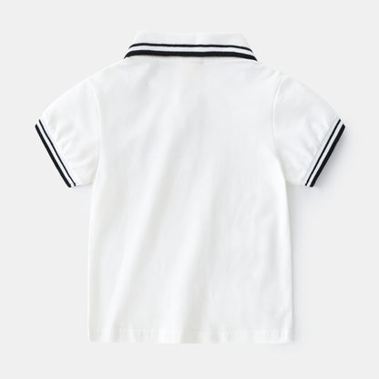Boys Cotton Polo Shirt - Casual Short Sleeve Summer Top