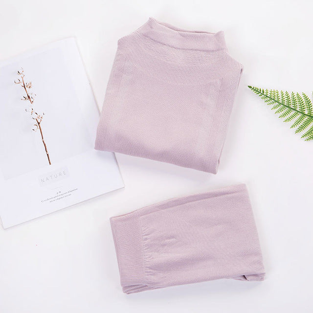 Women's Cotton Thermal Underwear Set - Slim Fit Base Layer Set