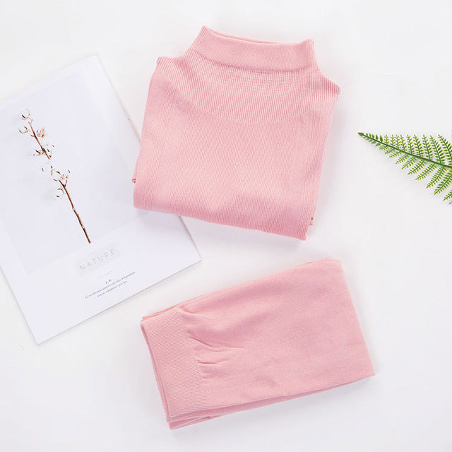 Women's Cotton Thermal Underwear Set - Slim Fit Base Layer Set