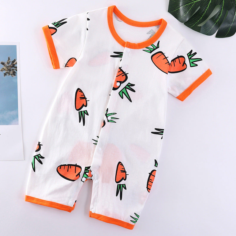 Baby Cotton Bodysuit - Soft Short Sleeve Romper for Infants & Toddlers