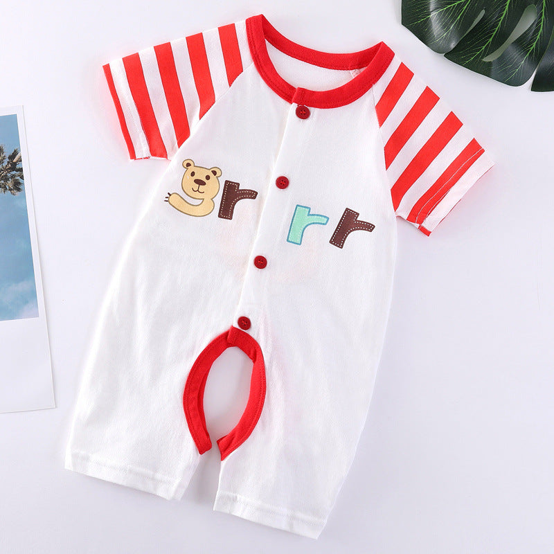 Baby Cotton Bodysuit - Soft Short Sleeve Romper for Infants & Toddlers