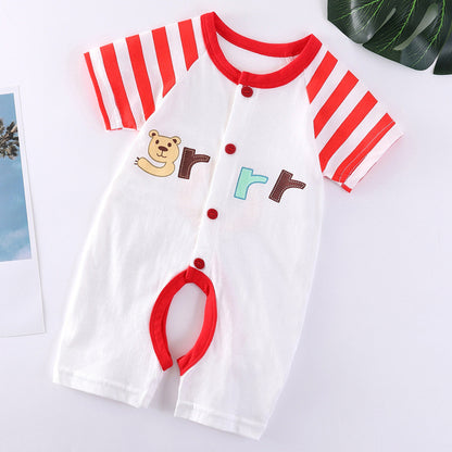 Baby Cotton Bodysuit - Soft Short Sleeve Romper for Infants & Toddlers