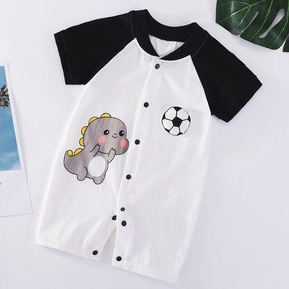 Baby Cotton Bodysuit - Soft Short Sleeve Romper for Infants & Toddlers